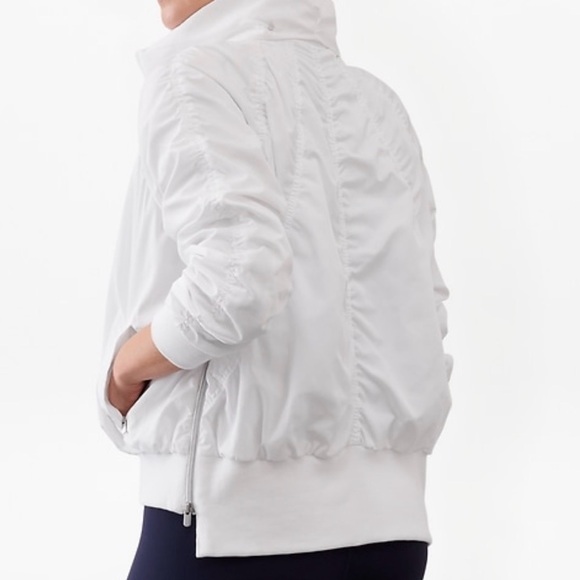 Athleta Women's White Jetset Bomber Jacket, size M, NWT - Picture 4 of 8